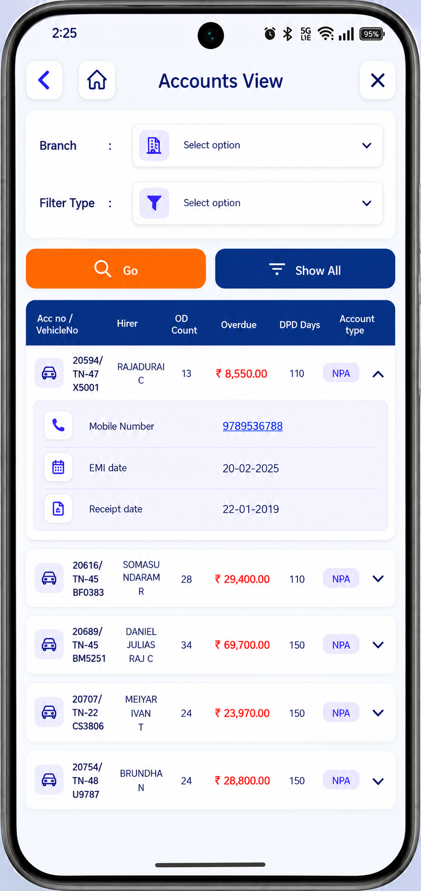 OneAppSolutions screen